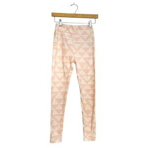 NEW LuLaRoe Peach White Geometric Triangle Print Leggings One Size (2-10)